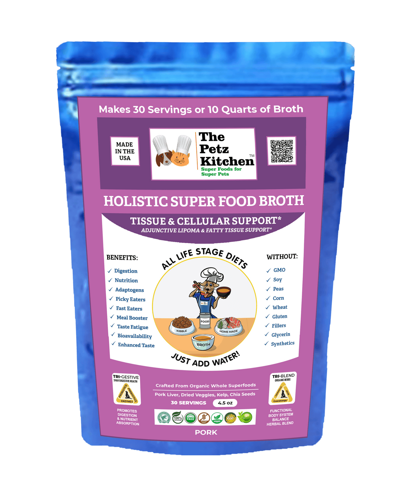 Petz Kitchen Super Food Broth for Enhanced Cellular Health