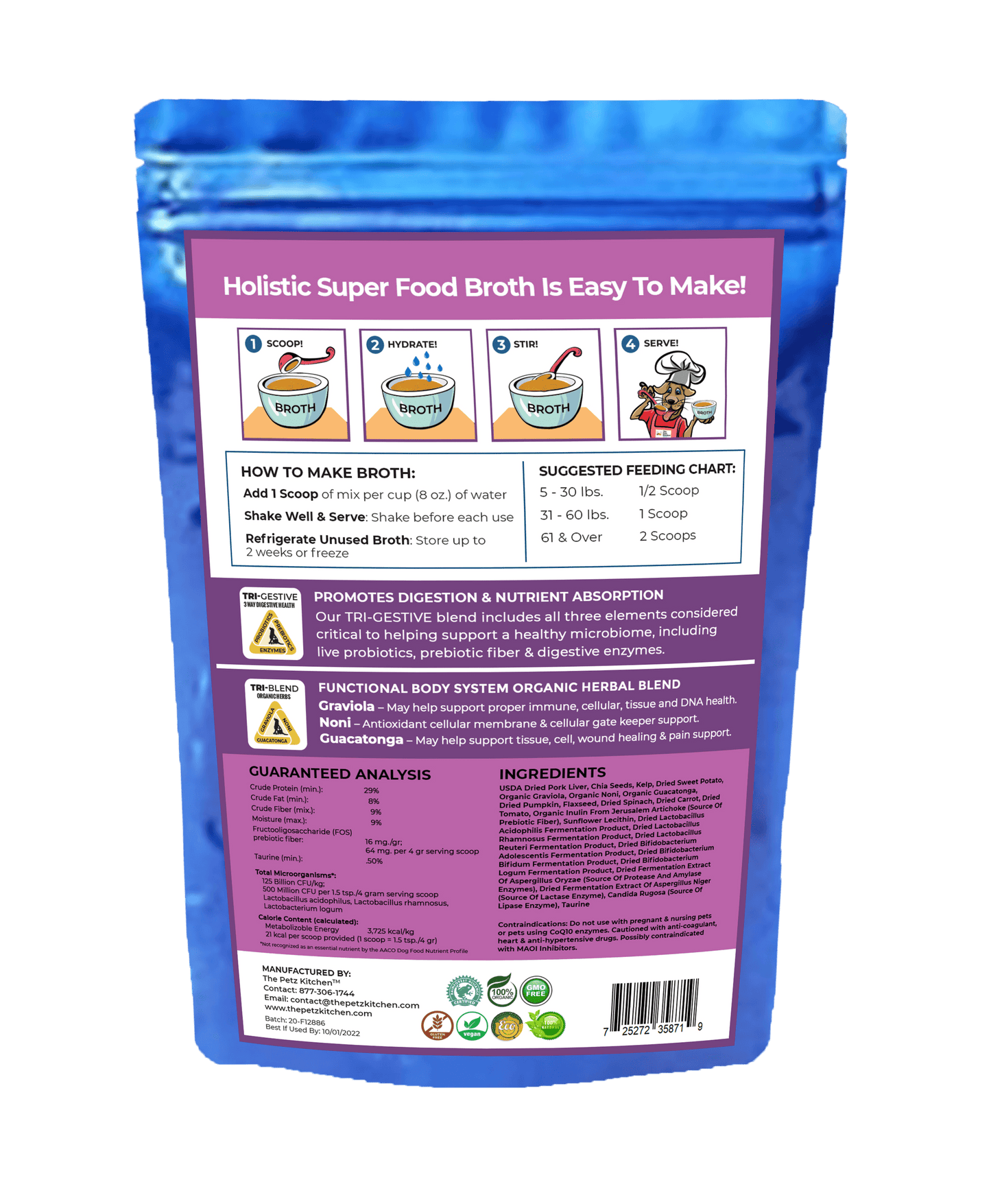 Petz Kitchen Super Food Broth for Enhanced Cellular Health