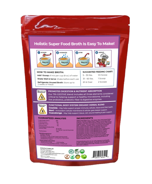 Petz Kitchen Super Food Broth for Enhanced Cellular Health