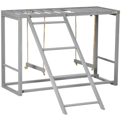 Chicken Activity Game With Swing Set For 3-4 Birds, Wooden Chicken