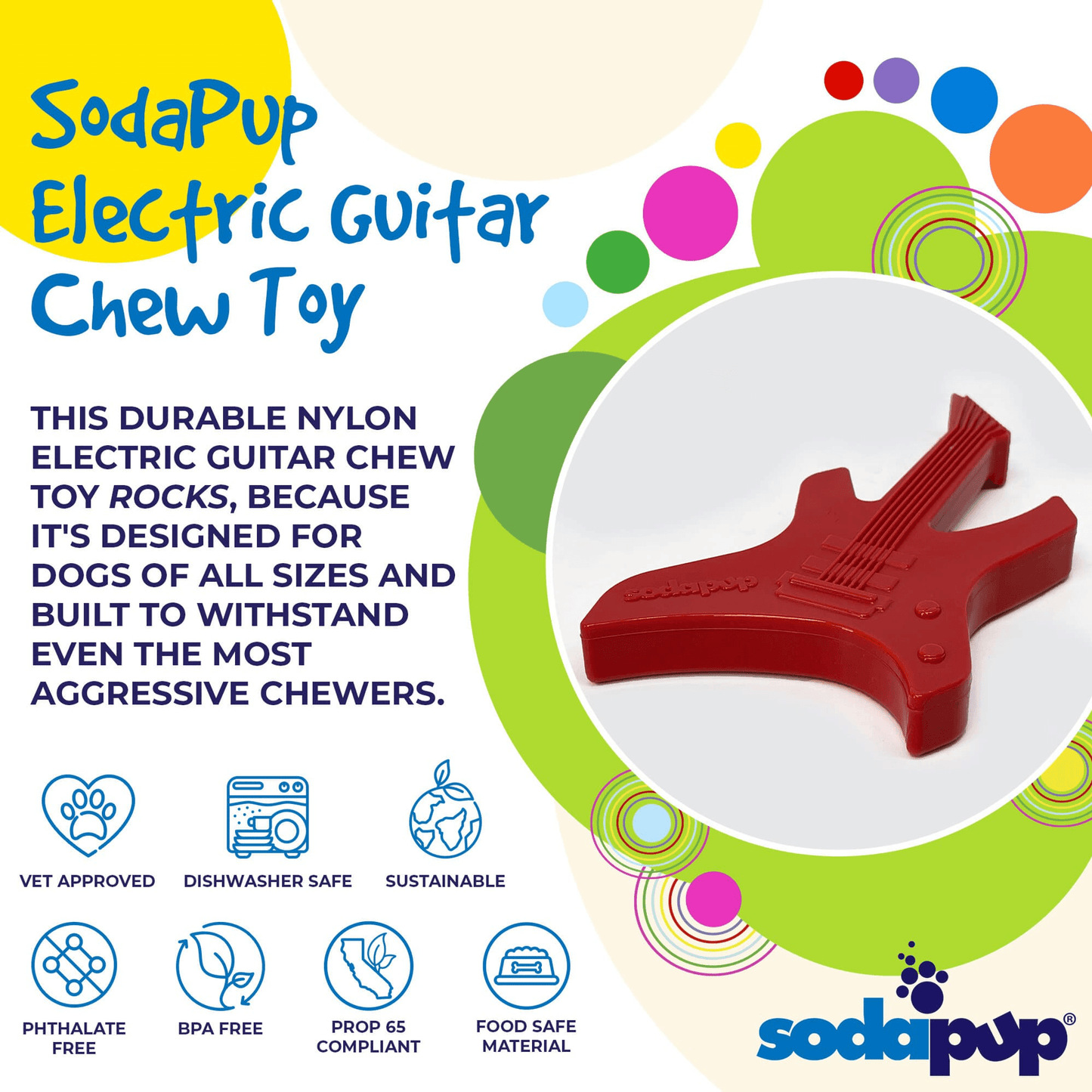 Ultra-Durable Nylon Electric Guitar Chew Toy for Aggressive Dogs