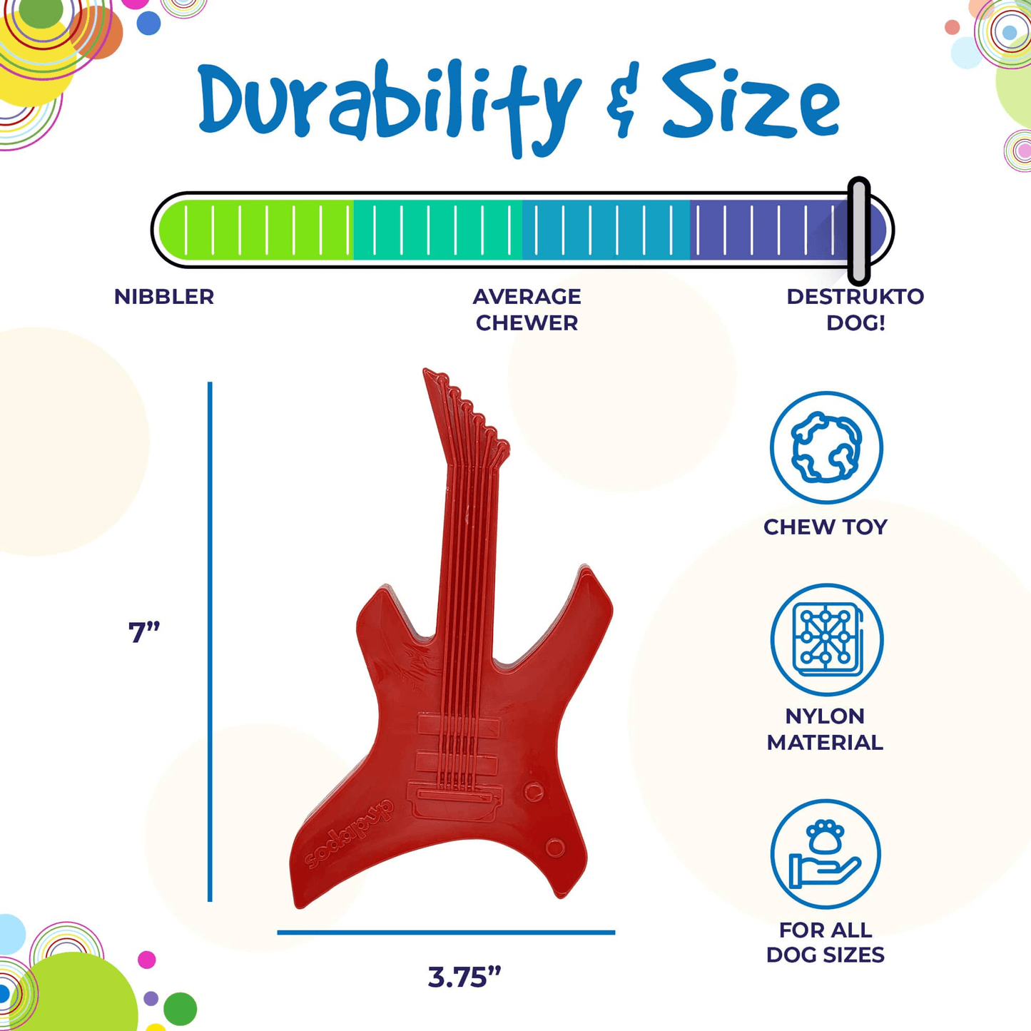 Ultra-Durable Nylon Electric Guitar Chew Toy for Aggressive Dogs