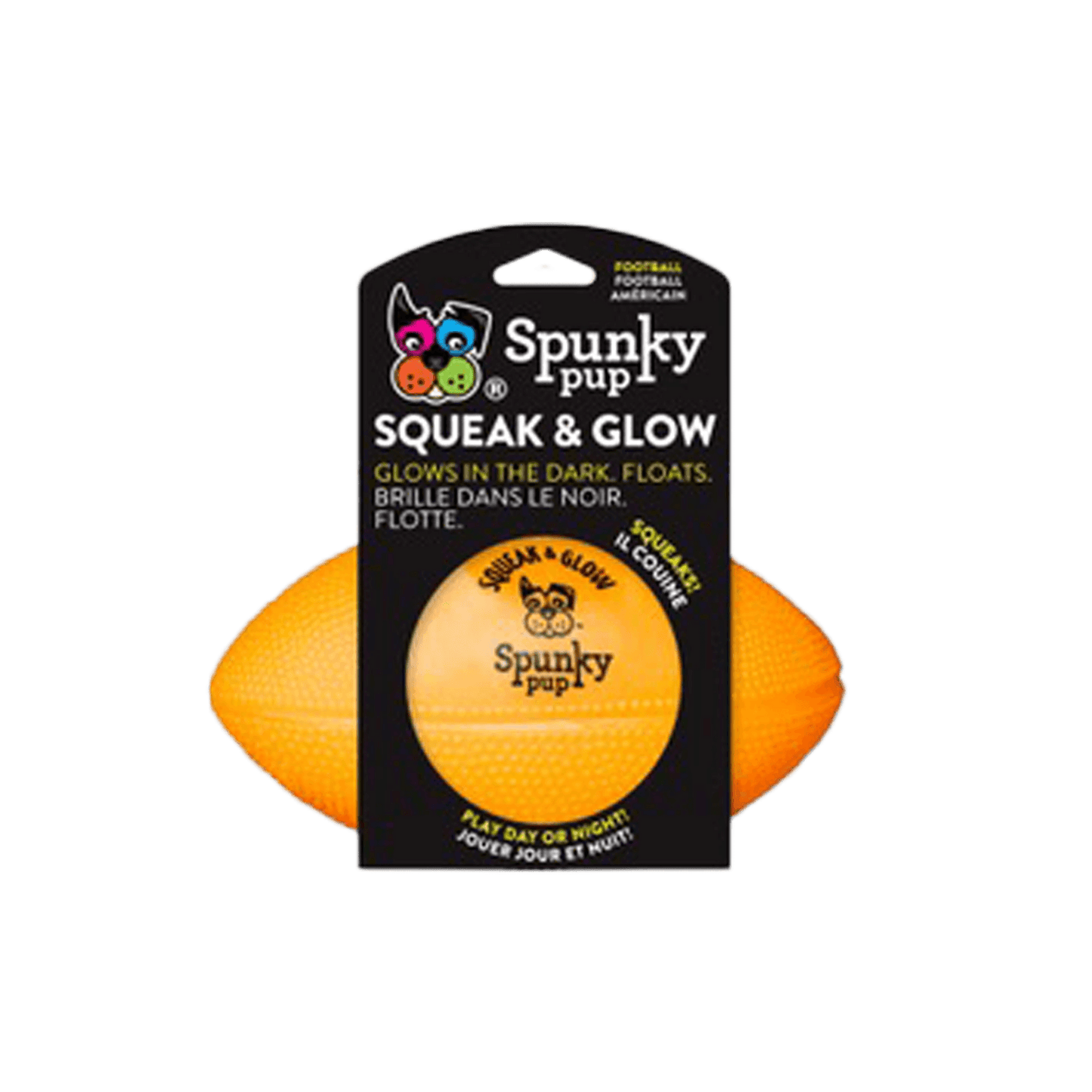 Squeak & Glow Football - Spunky Pup