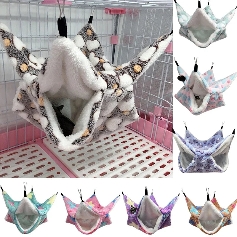 Hammock for Rats Double Thick Plush Winter Warm Bed for Hamster House