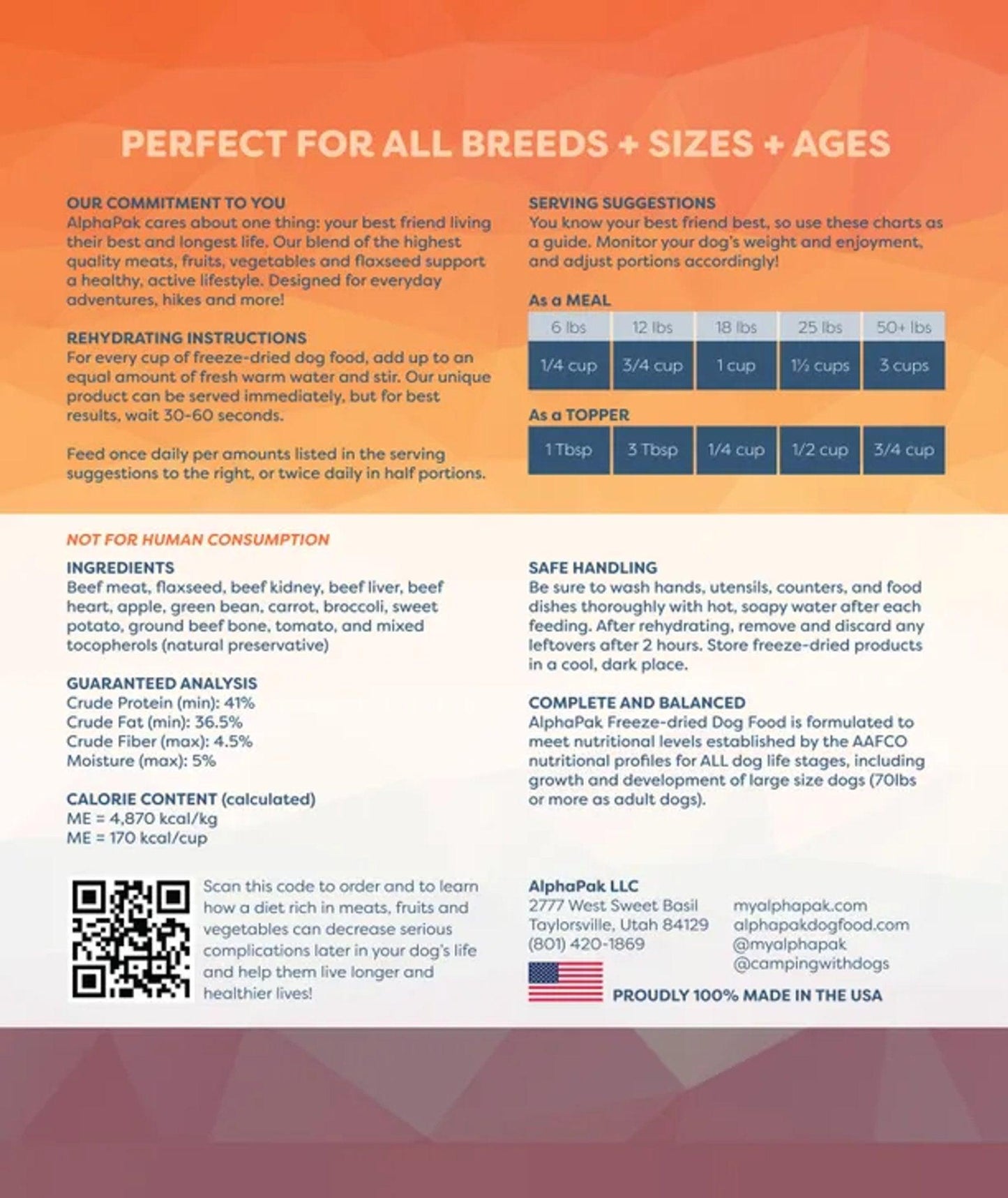 Alpha Pak Raw Freeze Dried Dog Food - Premium Grain-Free Nutrition for
