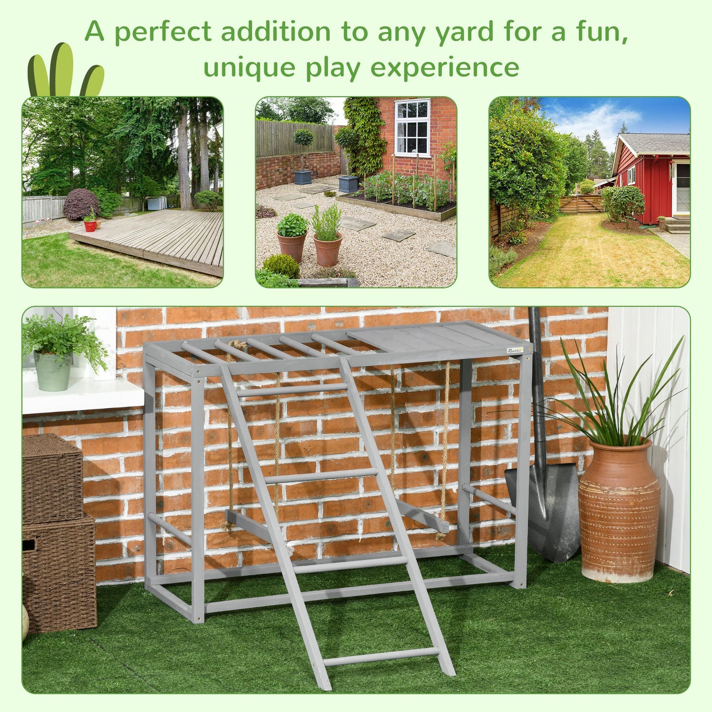 Chicken Activity Game With Swing Set For 3-4 Birds, Wooden Chicken