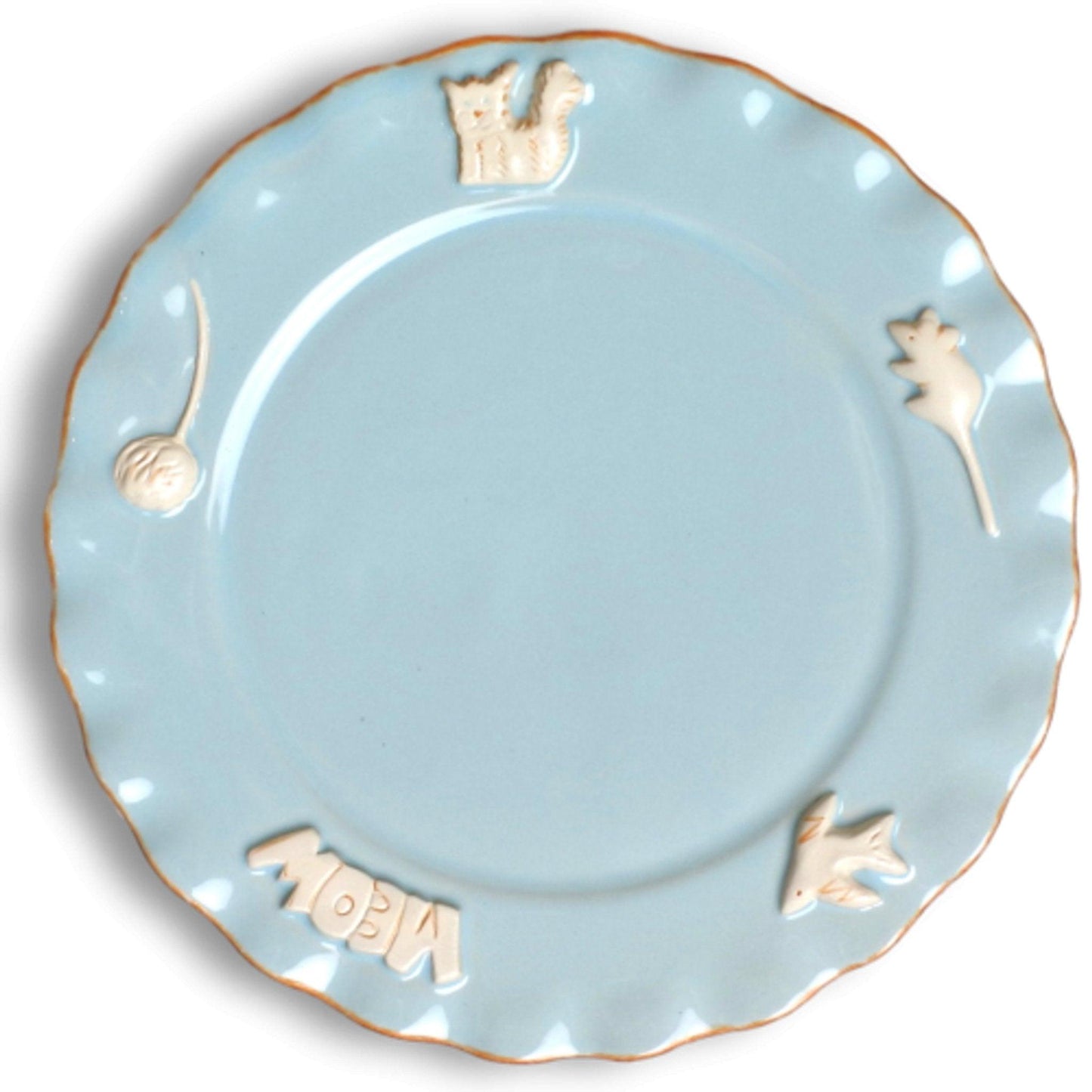 Cat Whisker Relief Handmade Stoneware Feeder