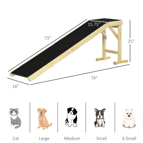 Ramp For Dog Bed, Pet Ramp For Dog With Non-slip Carpet And Top