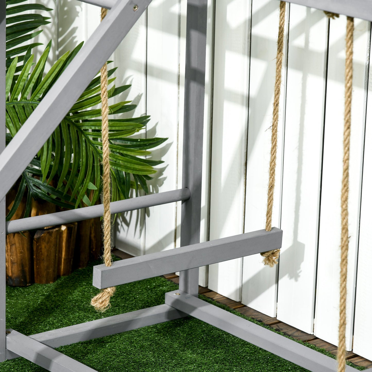 Chicken Activity Game With Swing Set For 3-4 Birds, Wooden Chicken