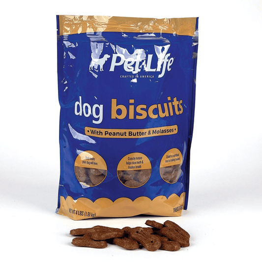 Pet Life Peanut Molasses Dog Biscuits - 4Lb Resealable Bag for