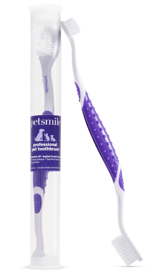 Petsmile Professional Pet Toothbrush with 45-Degree Dual-Ended Design