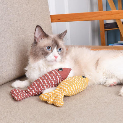 Linen Fish Pillow Cat Toy - The Hilarious Self-Hey Cat Entertainer