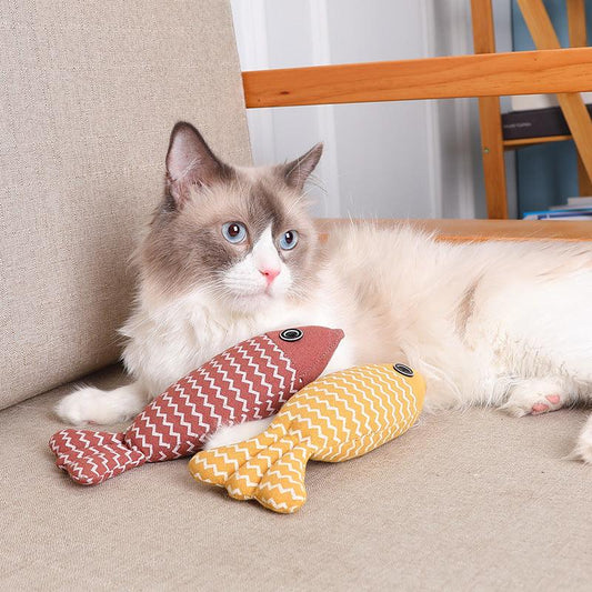 Linen Fish Pillow Cat Toy - The Hilarious Self-Hey Cat Entertainer