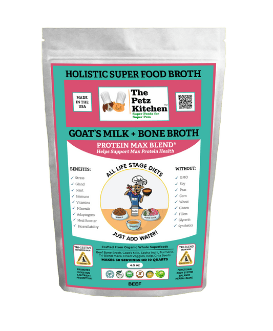 Petz Kitchen Goats Milk & Bone Broth Protein Max Blend for Complete