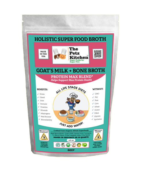 Petz Kitchen Goats Milk & Bone Broth Protein Max Blend for Complete