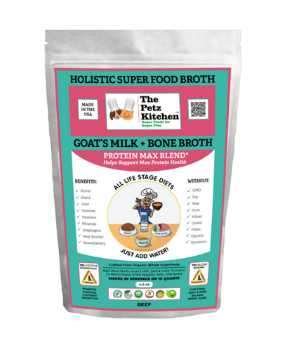 Petz Kitchen Goats Milk & Bone Broth Protein Max Blend for Complete