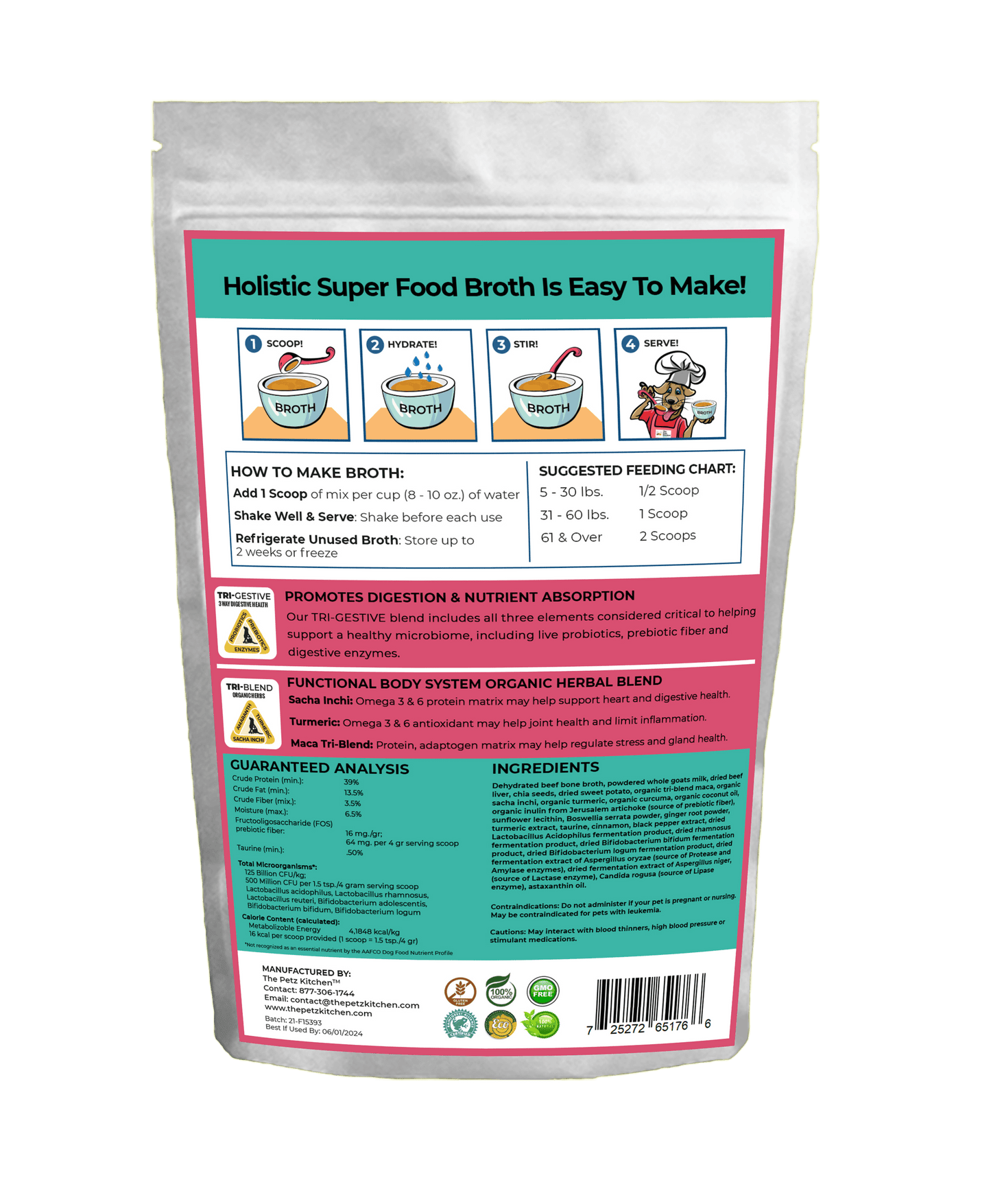 Petz Kitchen Goats Milk & Bone Broth Protein Max Blend for Complete