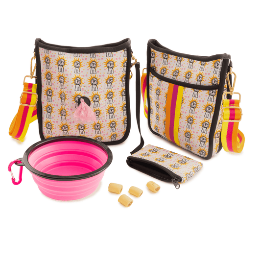 Trendy Goldendoodle Dog Walking Messenger Bag Set