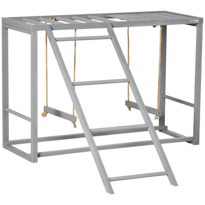 Chicken Activity Game With Swing Set For 3-4 Birds, Wooden Chicken