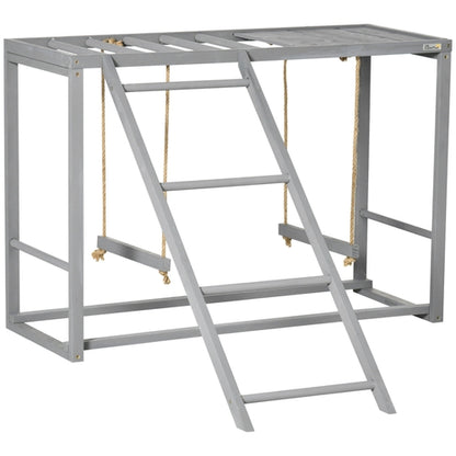 Chicken Activity Game With Swing Set For 3-4 Birds, Wooden Chicken
