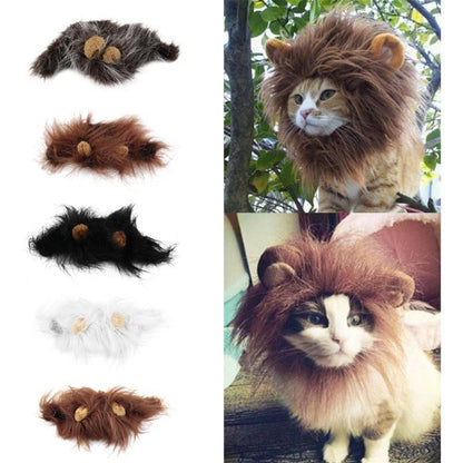 Funny Pet Hat For Small Dogs Cats Hat Emulation Lion Hair Mane Ears