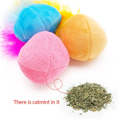3pcs Feather Cat Toys Funny Interactive Catnip