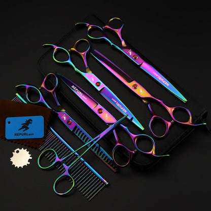 Electroplating Color 5 Pack Pet Grooming Scissors