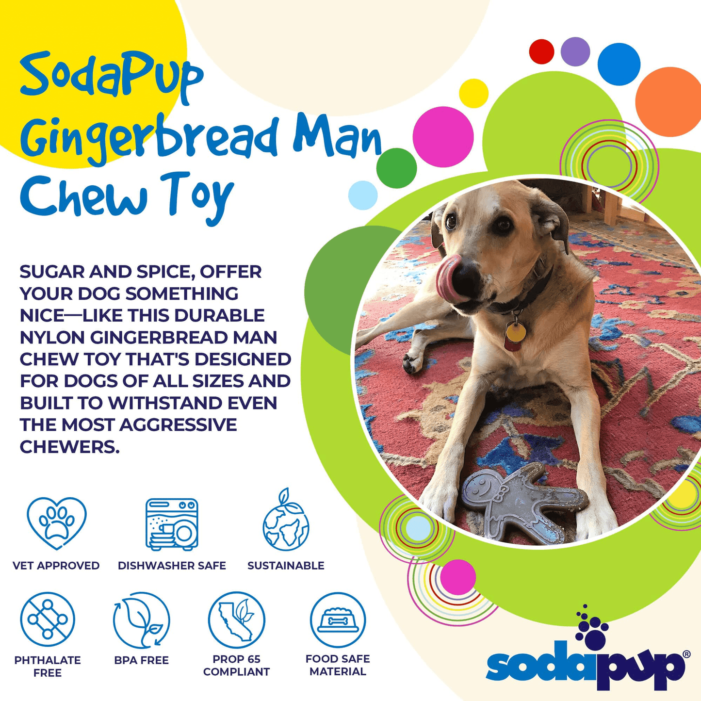 Gingerbread Man Ultra-Durable Chew Toy for Aggressive Chewers