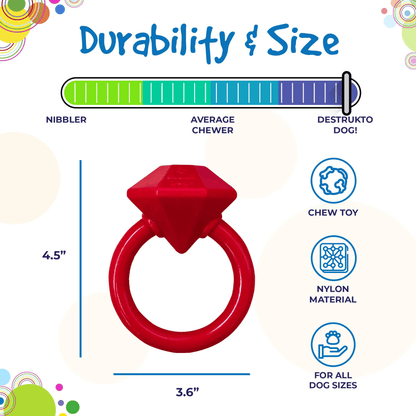 Durable Diamond Ring Teething Toy for Aggressive Chewers