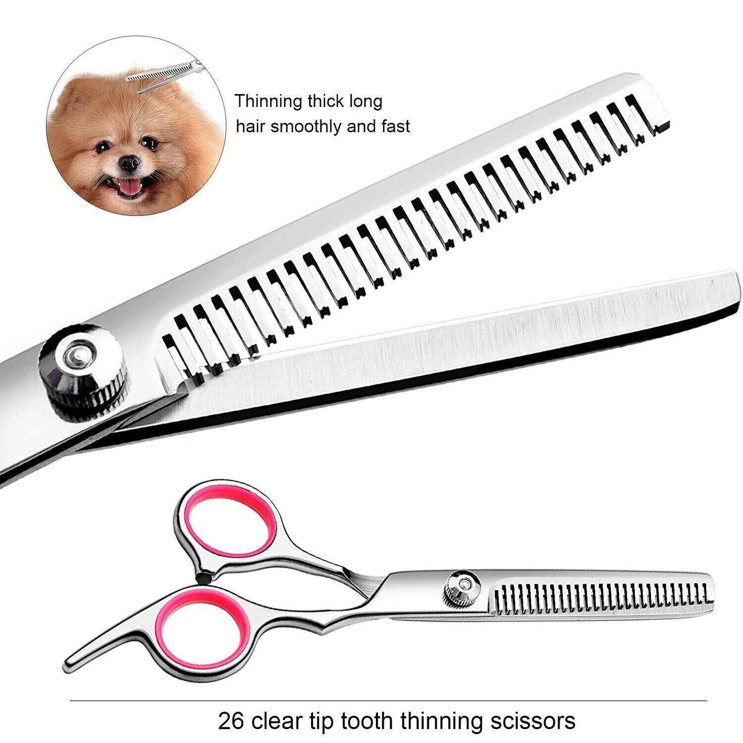 Pet Dog Grooming Scissors Stainless Straight Curved Thinning Shears