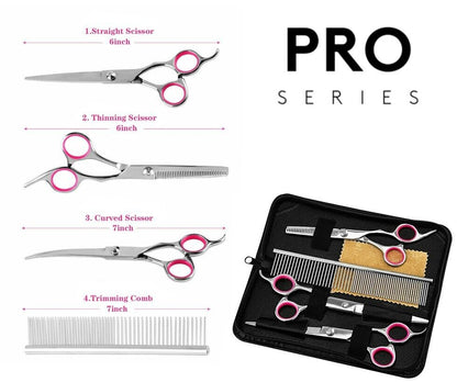 Pet Dog Grooming Scissors Stainless Straight Curved Thinning Shears