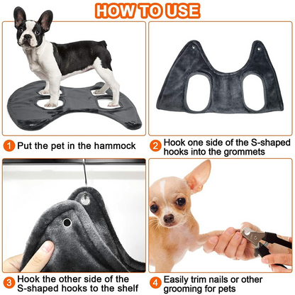 Portable Pet Dog Cat Grooming Hanging Hammock Harness Breathable Groom
