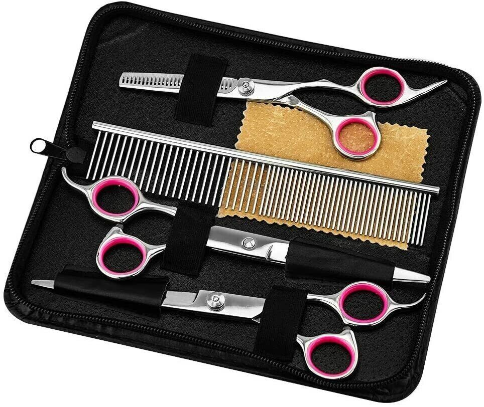 Pet Dog Grooming Scissors Stainless Straight Curved Thinning Shears