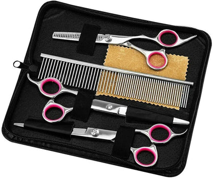 Pet Dog Grooming Scissors Stainless Straight Curved Thinning Shears