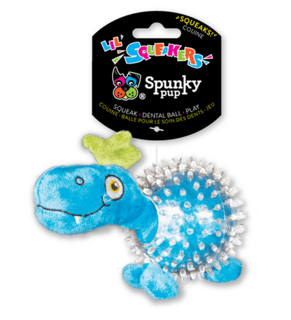 Lil' Squeakers Dino Textured Squeaky Ball for Small Dogs
