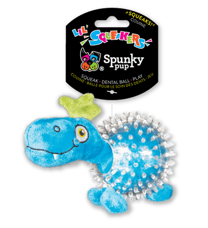 Lil' Squeakers Dino Textured Squeaky Ball for Small Dogs