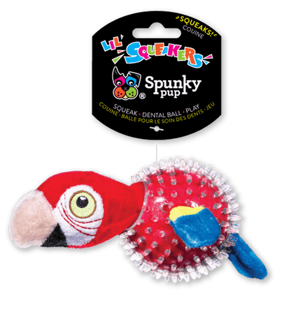 Lil' Squeakers Parrot Spiky Ball for Small Dogs