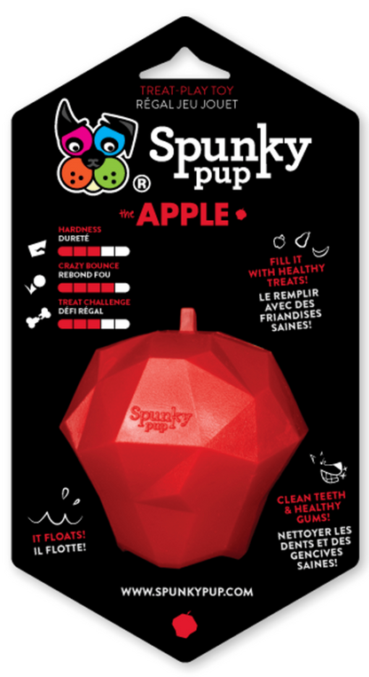 Spunky Pup Interactive Apple Treat Toy for Medium Dogs