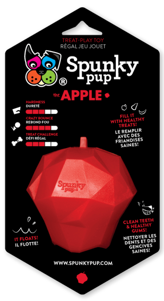 Spunky Pup Interactive Apple Treat Toy for Medium Dogs