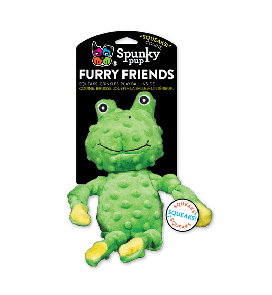 Furry Friends Frog Squeaker Plush Toy - 13 Inches