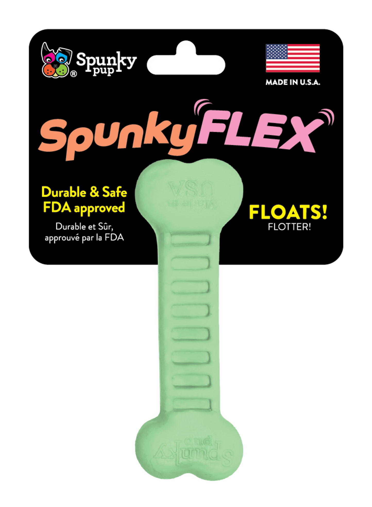 SpunkyFLEX Durable and Flexible Dog Bone Toy - Made in USA