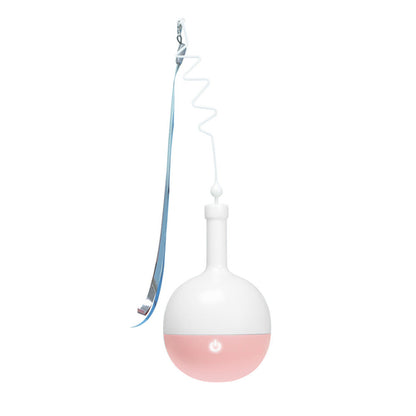 Playful feline wand with rolling ball and motion sensor.