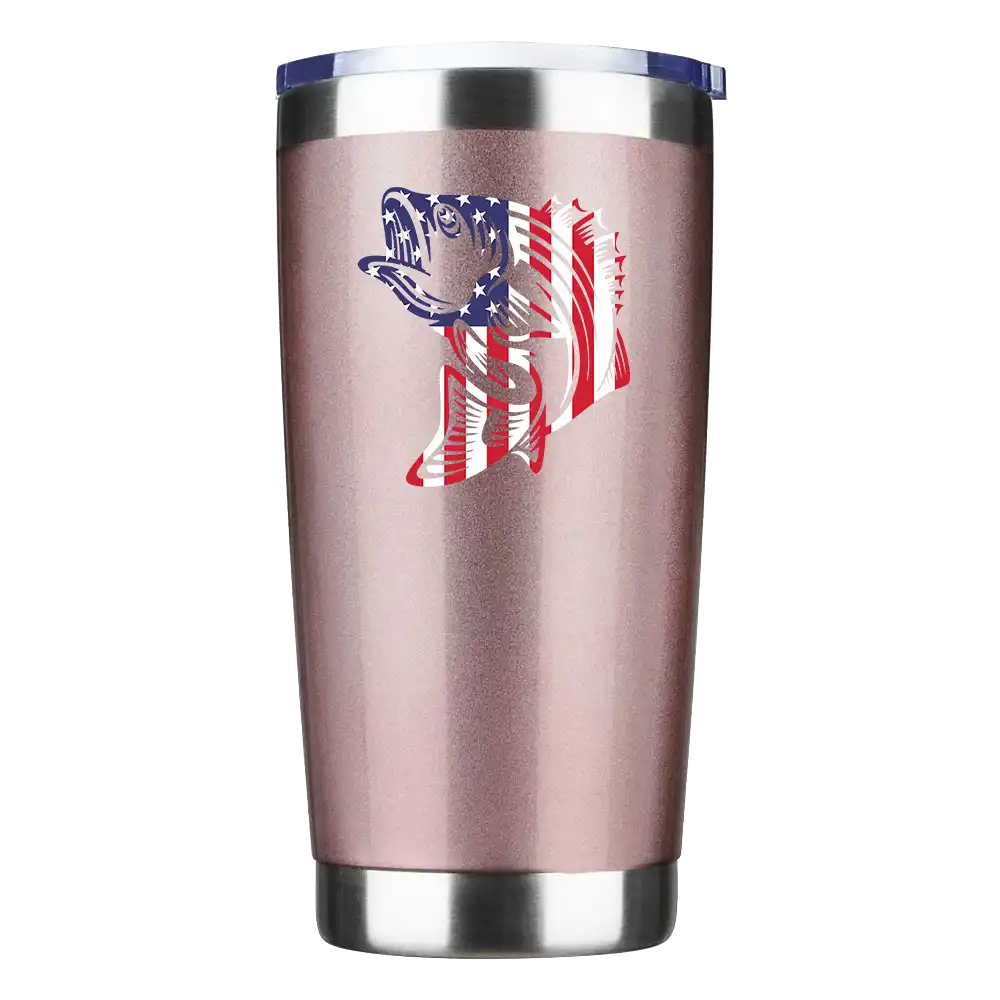 American Flag Fish 20oz Insulated Vacuum Sealed Tumbler