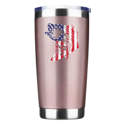American Flag Fish 20oz Insulated Vacuum Sealed Tumbler