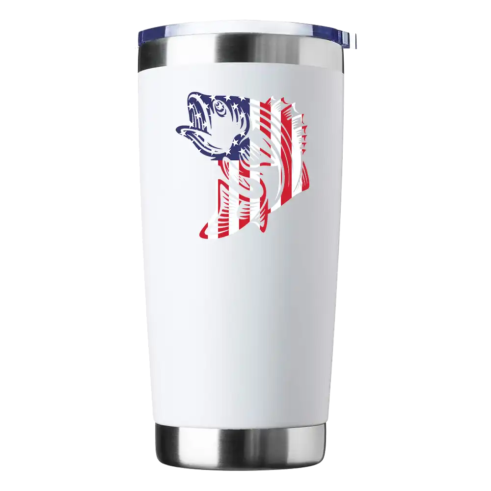 American Flag Fish 20oz Insulated Vacuum Sealed Tumbler