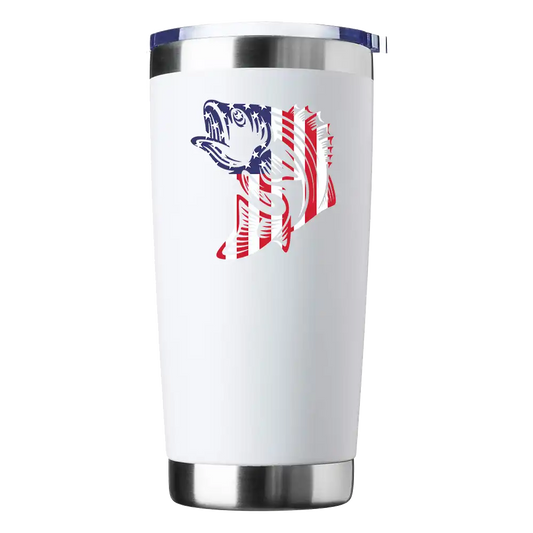 American Flag Fish 20oz Insulated Vacuum Sealed Tumbler