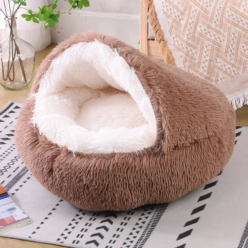 Plush Round Cat Bed Pet Mattress Warm Soft and Comfortable Basket Cat