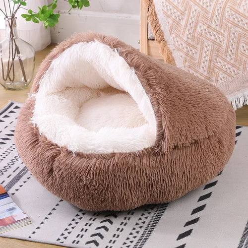 Plush Round Cat Bed Pet Mattress Warm Soft and Comfortable Basket Cat