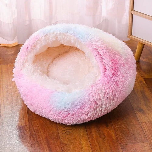Plush Round Cat Bed Pet Mattress Warm Soft and Comfortable Basket Cat