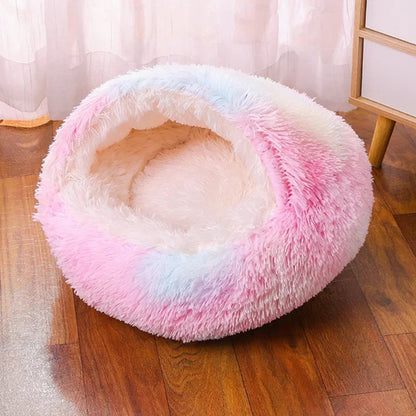 Plush Round Cat Bed Pet Mattress Warm Soft and Comfortable Basket Cat